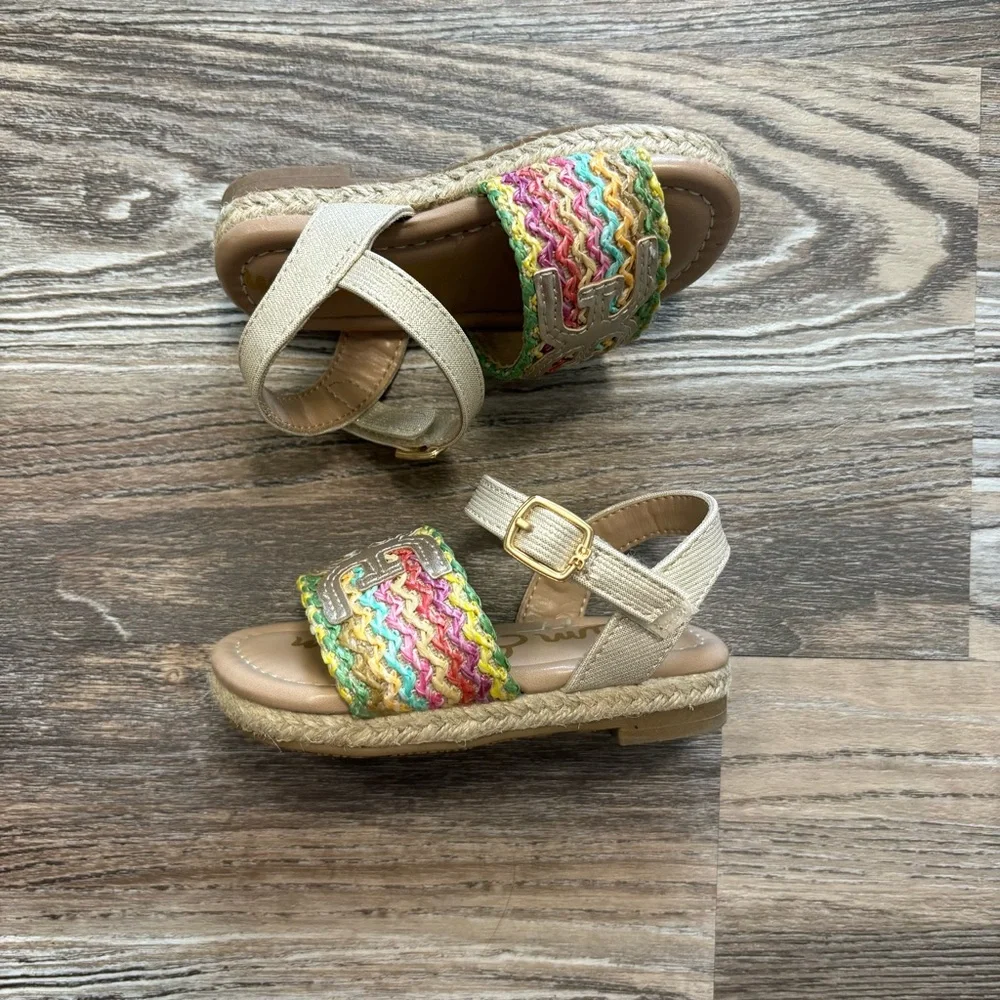 Sam Edelman Kara Multi Colored Band Sandal Girls 5